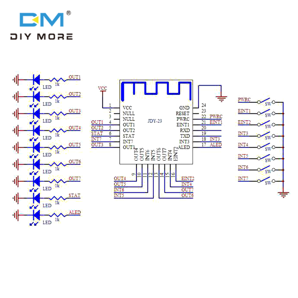diymore Mô Đun Không Dây Nối Tiếp CC2541 JDY-23 Mô Đun BLE 5.0 BT Mô Đun Thu Phát RF Nhà Thông Minh
