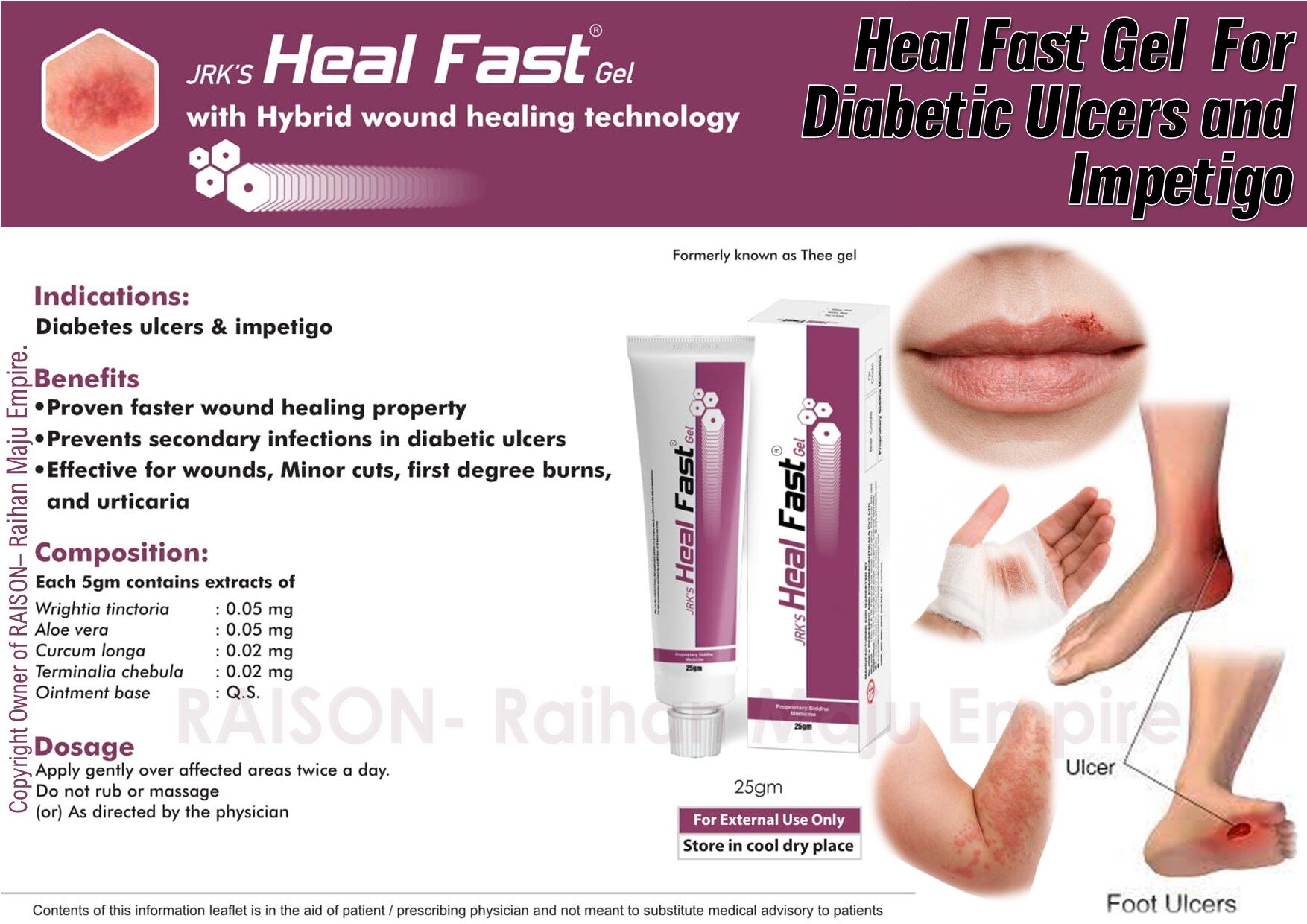 Dr. JRK's Heal Fast gel 25gm With hybrid wound healing technology