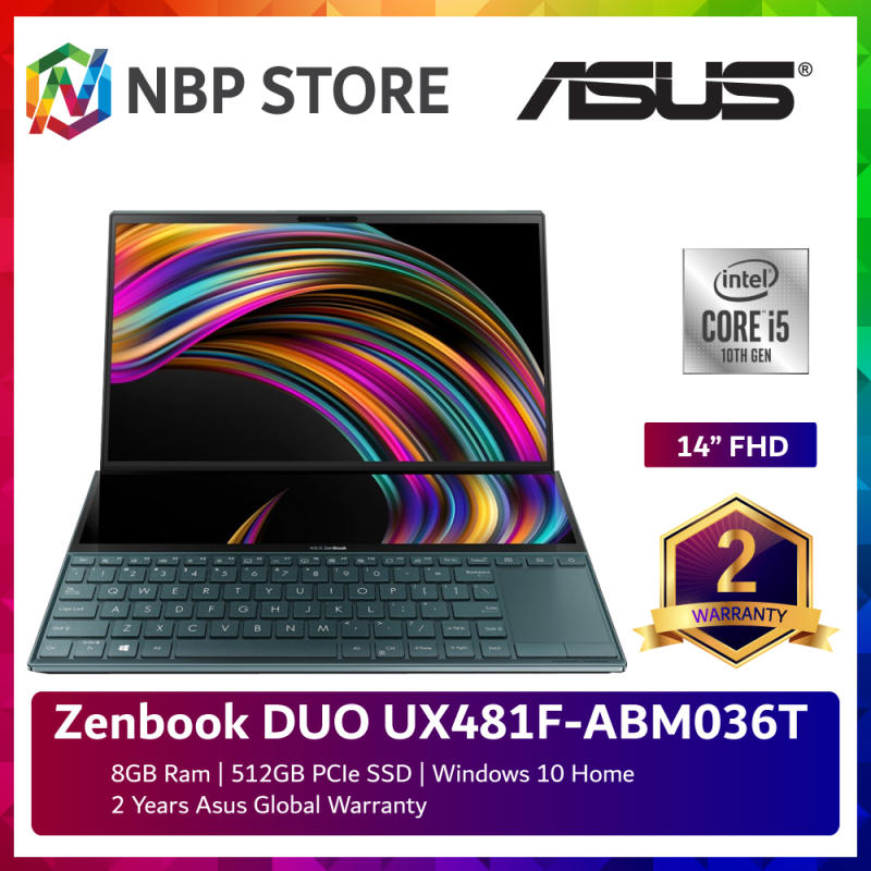 Asus Zenbook DUO UX481F-ABM036T 14 FHD Laptop Celestial Blue ( i5-10210U, 8GB, 512GB, Intel, W10 ) Malaysia