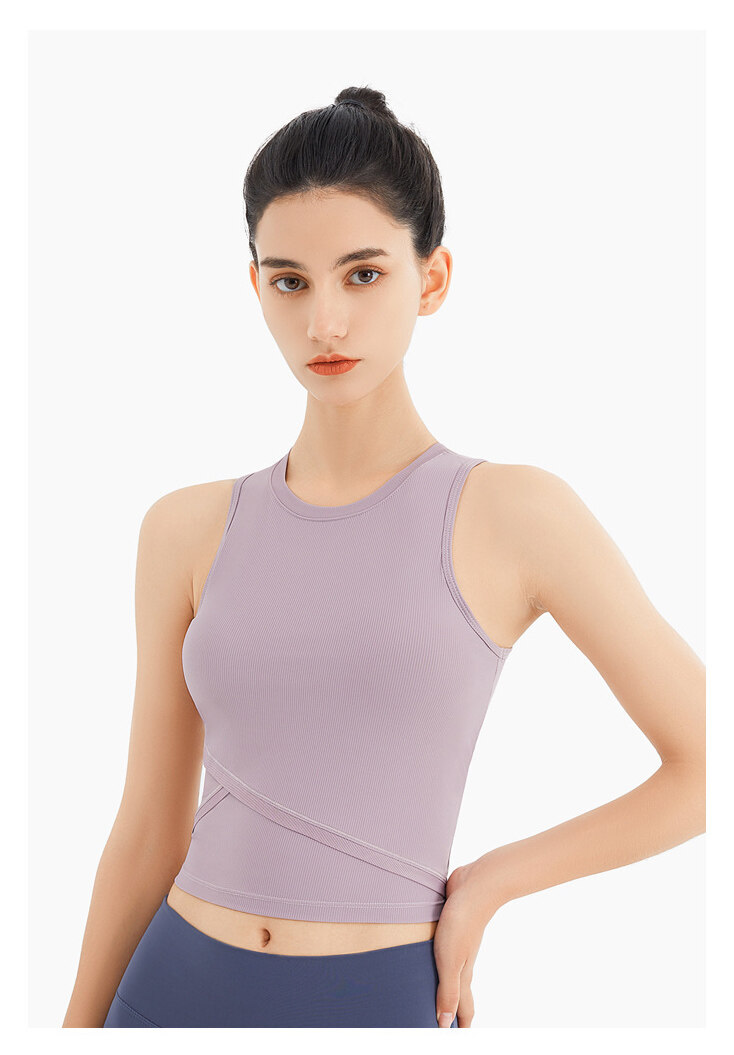 SUPERFLOWER Damen Yoga-Weste, hautfreundlich, atmungsaktiv, ärmellos, Sport-T-Shirt, bauchfreie Tops, Fiess-Top mit Brustpolstern_voghion.com