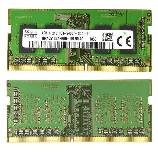 (Bản gốc) Hynix 4GB PC4-19200 DDR4-2400MHz không ECC unbuffered CL17 260-Pin SODIMM mô-đun bộ nhớ mfr P/N HMA851S6AFR6N-UH