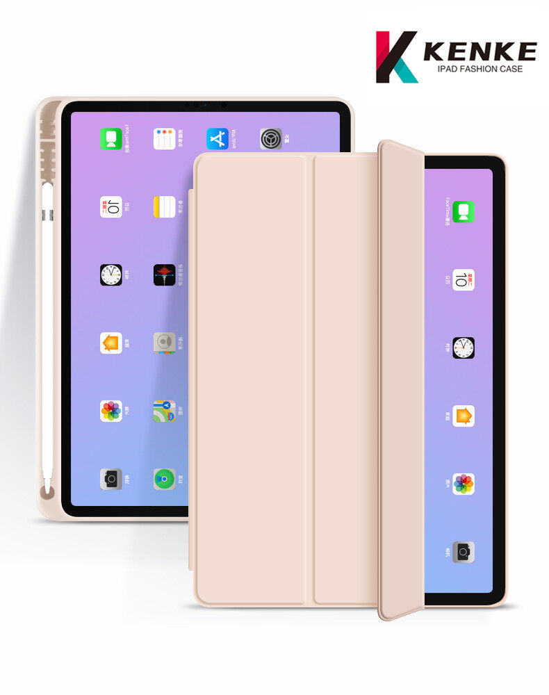 KENKE iPad case, for: iPad gen5/gen6 (2017-2018) built-in pen tray, with sleep wake function, TPU/silicone material, artificial pu leather cover, iPad case gen5, drop-proof, dust-proof, waterproof, iPad gen6 case.
