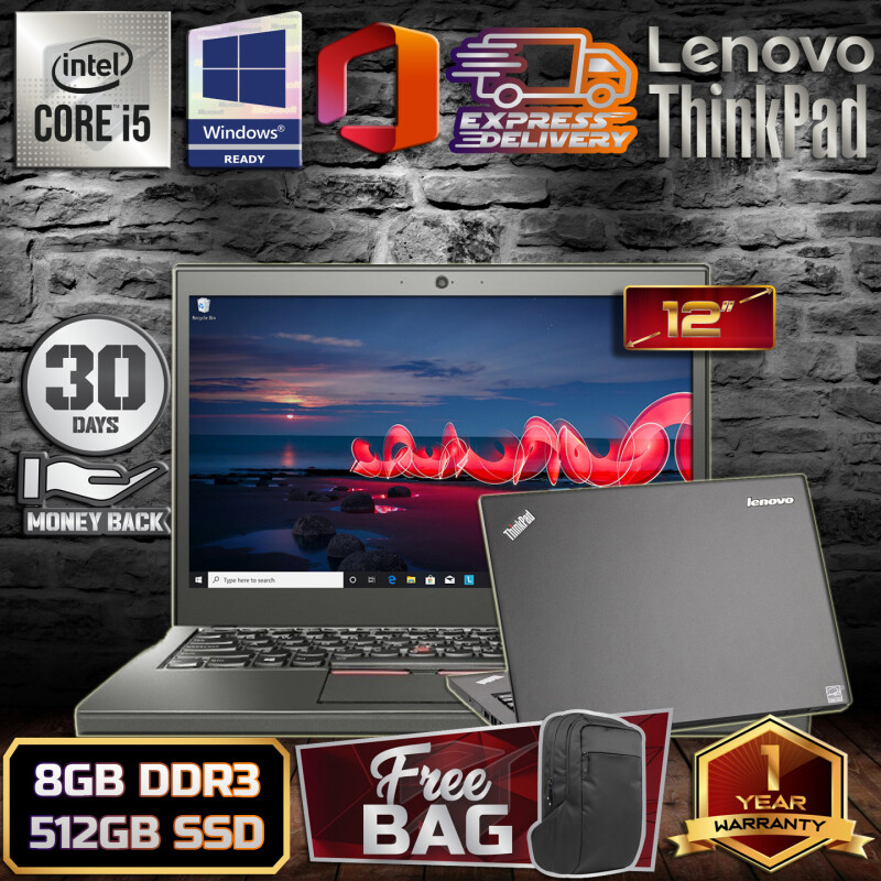 Lenovo Thinkpad X250 Ultrabook Intel Core I5 8gb Ddr3 Ram 512gb Ssd Storage 12 5 Inch 1 Year Warranty Laptop Free Bag Pack 30 Days Money Back Guarantee Malaysia