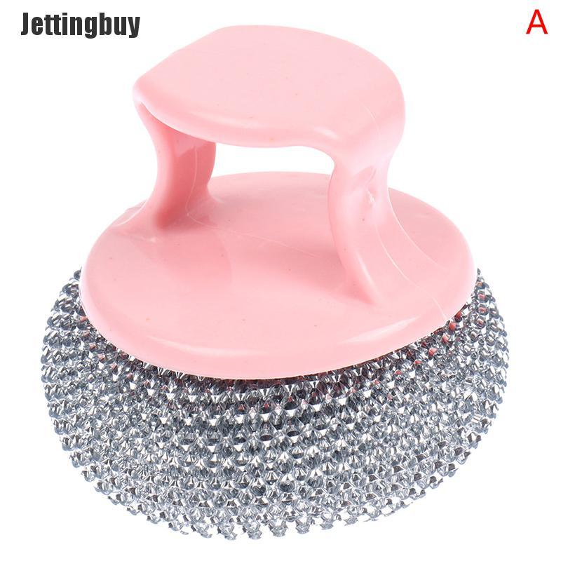 Wire Ball Brush With Handle Pan Cleaning Brush Dish Handle Washing Brush