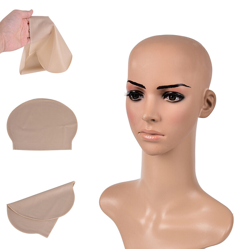 Lgj Giả Cao Su Thịt Da Unisex Đầu Hói Tóc Giả Nắp Cao Su Skinhead Trang Phục Chích cao cấp