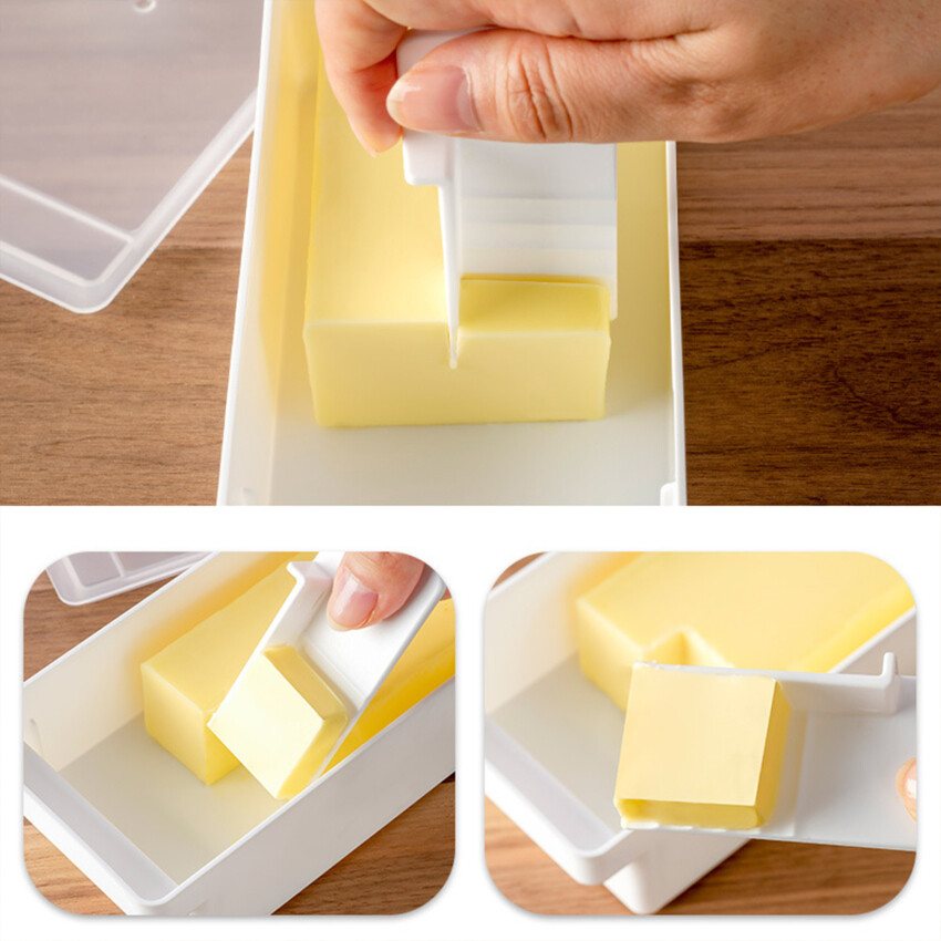 Butter Box Cutting Organizer with Lid Cheese Cheese Preserving Box Serving Tools, Kitchen Box, Cheese Cutter, Crisper Box