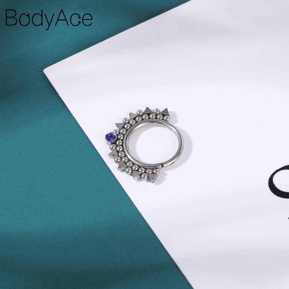 Bodyace 1 chiếc Khuyên tai xoắn ốc hình con ong hình con ong đoạn có khớp nối vòng kín bấm xỏ mũi bằng đồng 10mm