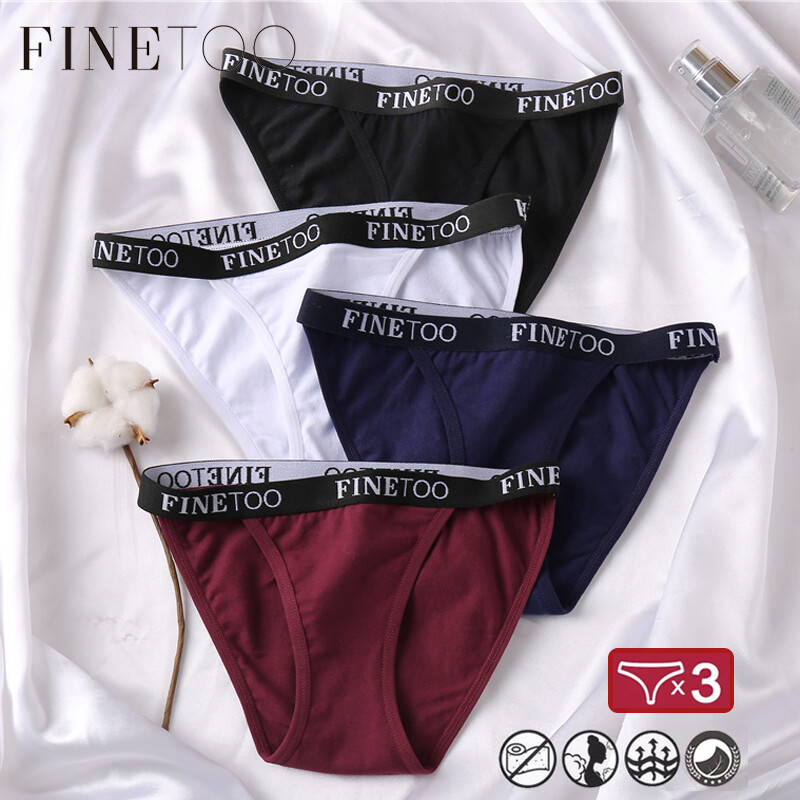 Finetoo cái/bộ 3 chữ cái quần lót cotton quần lót đồ lót nữ, nội y quần lót nữ bikini pantys quần lót nữ thương hiệu finetoo