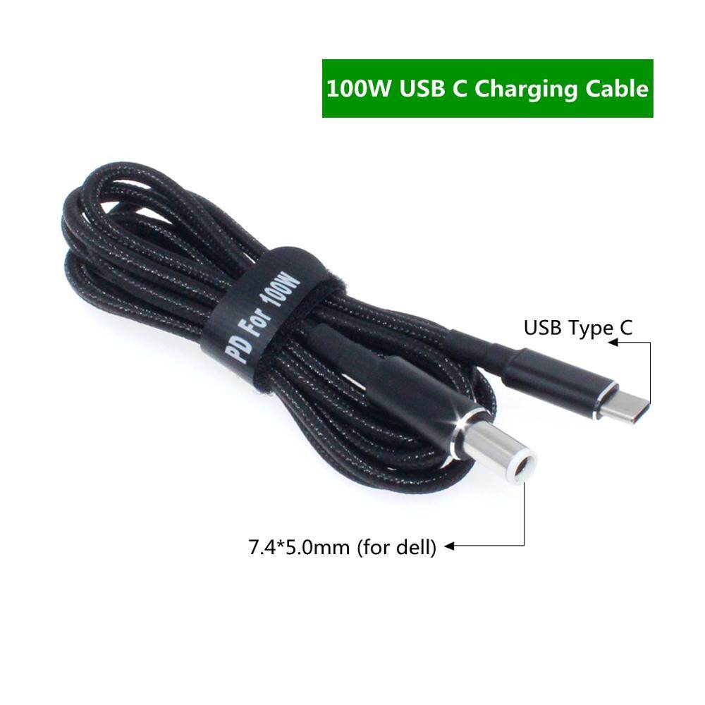 100W USB Type C PD Charging Cable Cord USB C to 7.4x5.0mm Laptop Power Adapter Connector for D eLL H P Laptop Charger