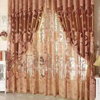 Super Discount Flower Pattern Voile Curtain Tulle Door Window
