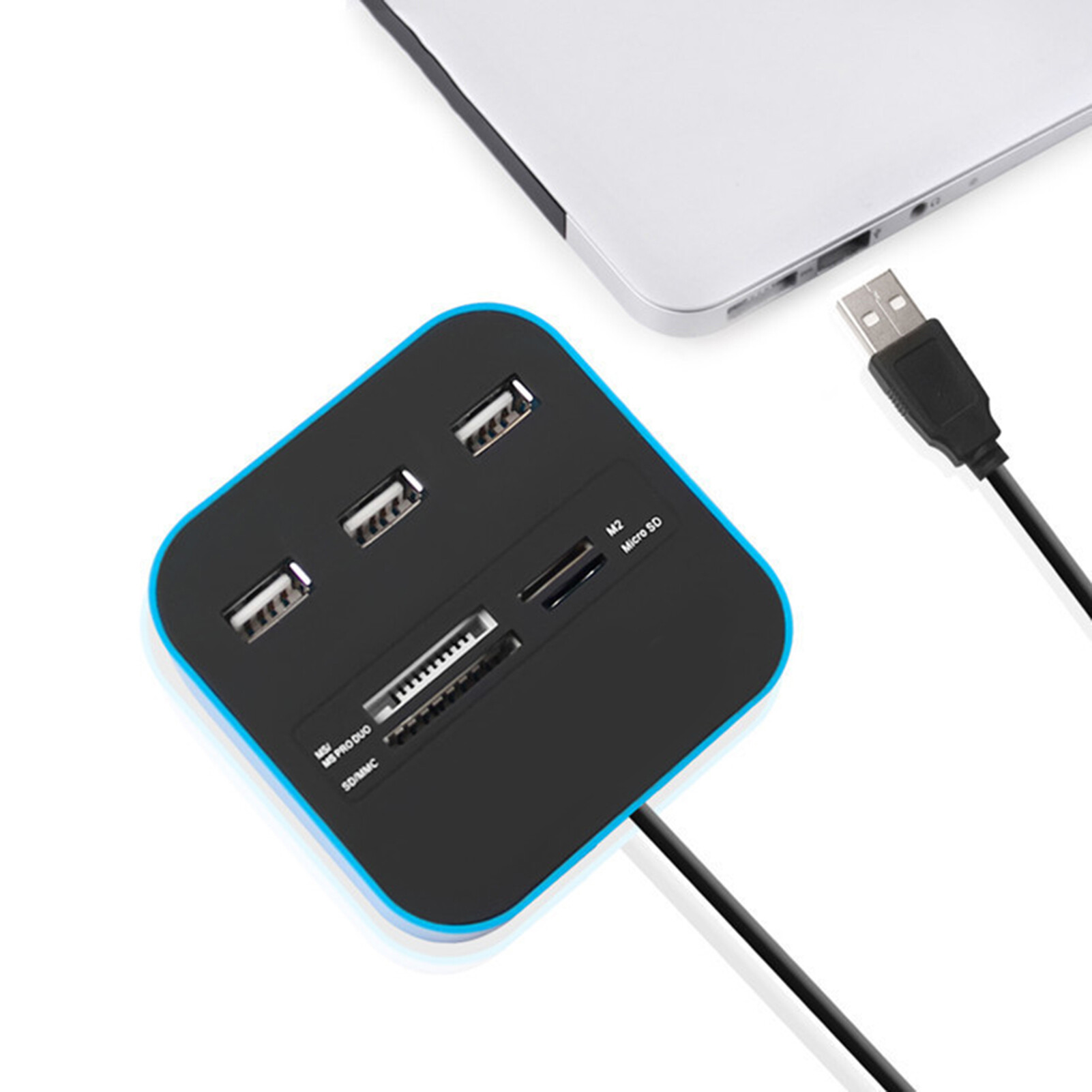 yeqinhuia USB Hub Multifunctional Plug-and-play 3 Ports Card Reader SD Data Hub Computer Accessories USB Hub Automatic
