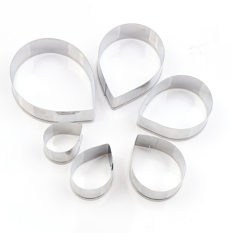 SHOOTHE 6Pcs Stainless Steel Sugar Craft Rose Petal Shape Cutting Mold Cake Fondant Mould Kitchen Supplies Baking Accessories Cake Decorating Tools