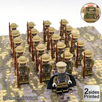 21pcs//set WW2 Army Military Japan Troops Soldiers Infantry Minifigures Block Toy