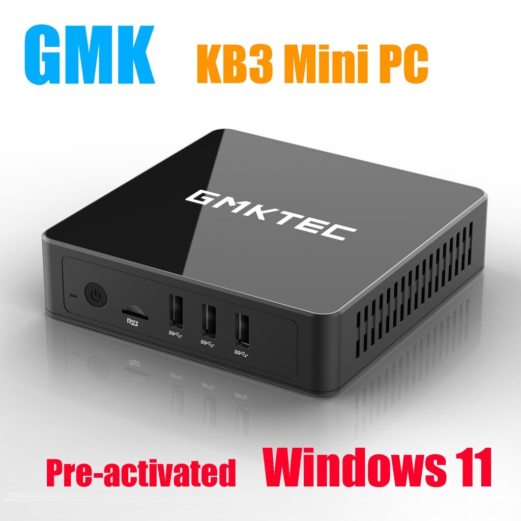 GMK KB3 Windows 11 Mini PC Intel Celeron J4125 Quad Core LPDDR4 8GB SSD