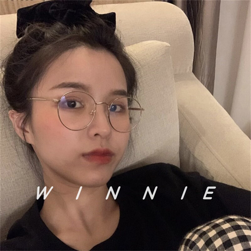 MIAOYA Fashion Jewelry Shop Korean Retro Round Eyeglasses Female Light weight Glasses Couple Student Accessories
