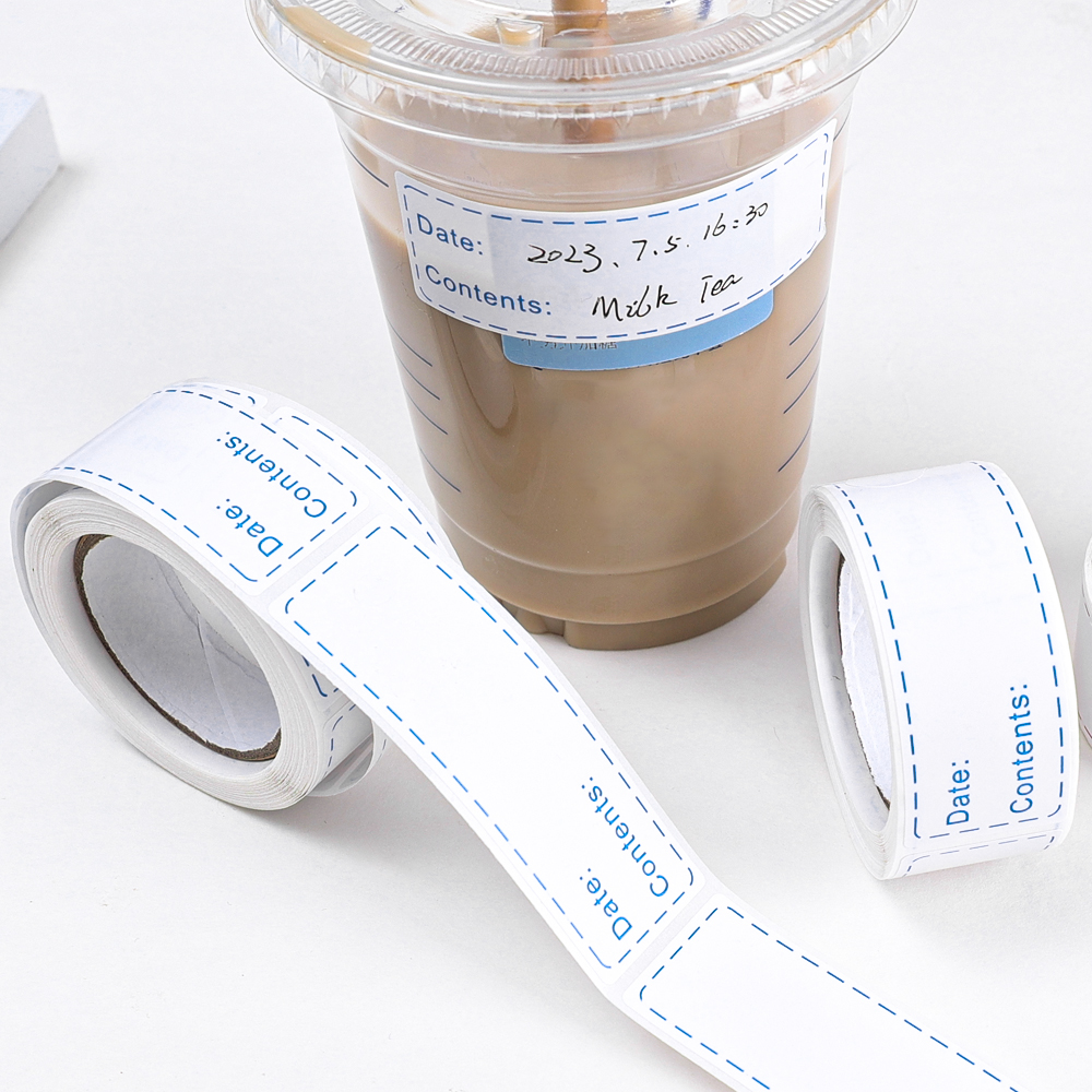 125 cái/cuộn thức ăn nhà bếp ngày nhãn dán cuộn giấy thực phẩm tủ lạnh lưu trữ phân loại nhận dạng nhãn dán