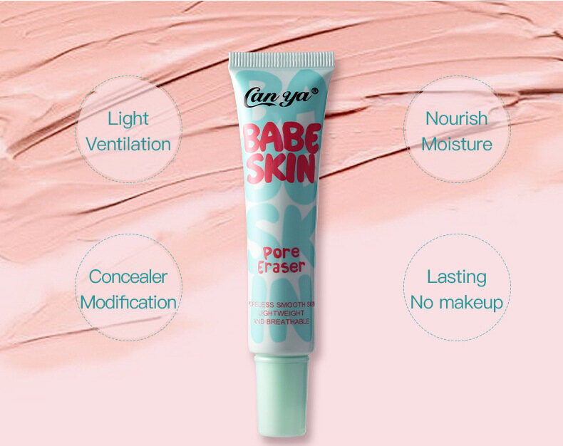 BABE SKIN Kem Lót Dạng Lỏng Che Phủ Mờ Trang Điểm Concealers Chăm Sóc Mặt Kem, Kem Nền Mờ Dầu Lỗ Chân Lông Vô Hình- Kem Che Khuyết Điểm Mỹ Phẩm Control
