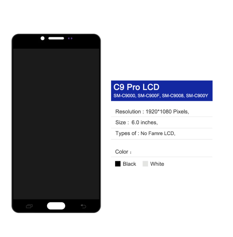 AMOLED For SAMSUNG Galaxy C9 C9 PRO C9000 LCD Display Touch Screen Glass Panel Digitizer Assembly