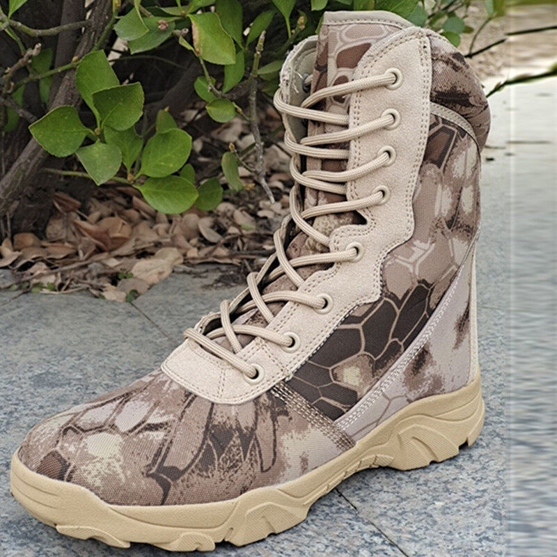 Outdoor Python Pattern Camouflage Snow Boots Tactical Shoes Breathable Hiking Shoes Outdoor Shoes