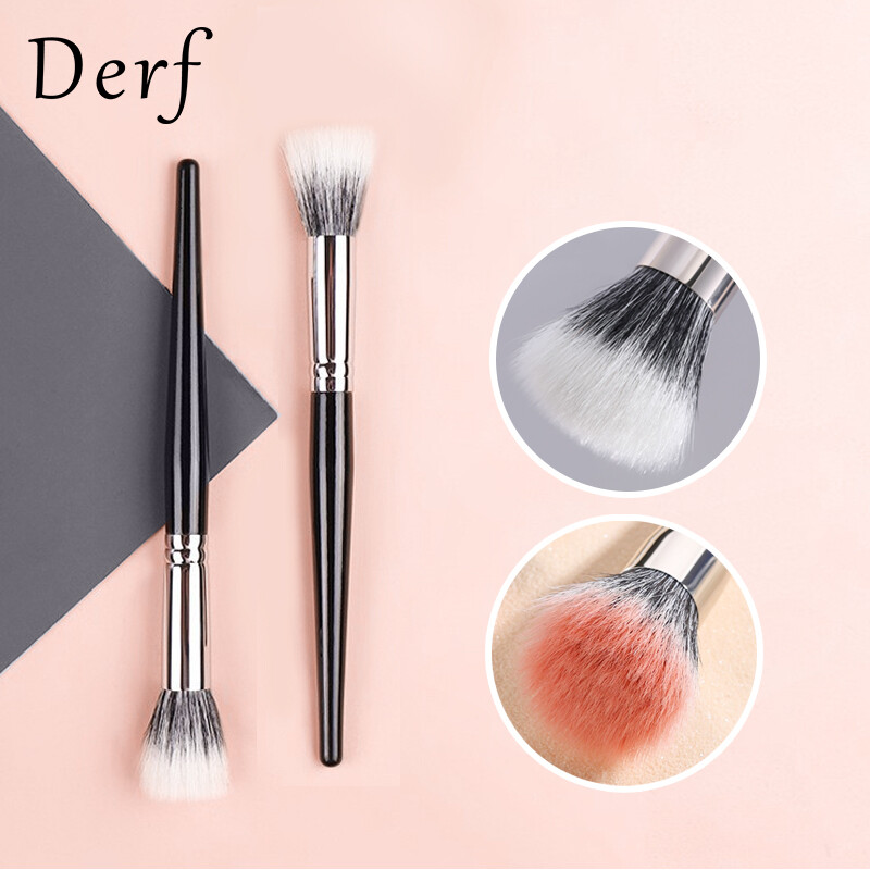 Derf 1 cái Cọ má hồng với lông mềm đều màu Phấn má hồng