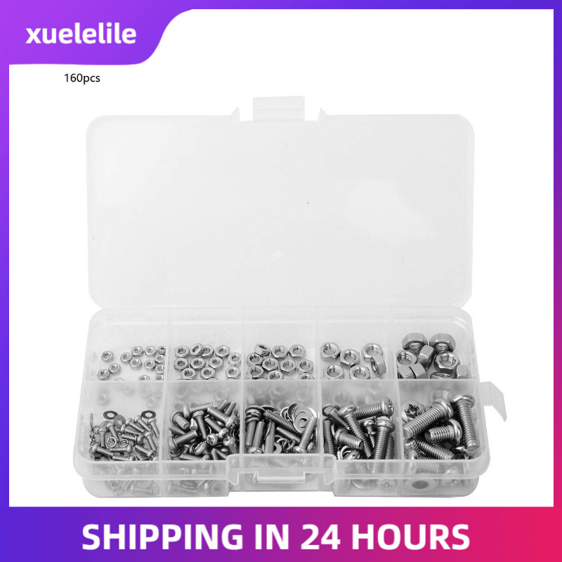 240 Pcs Cross Bolt Nut Gasket Set M2 Bolt M2.5 M3 M4 M5 Stainless Steel Fastening Tool Set