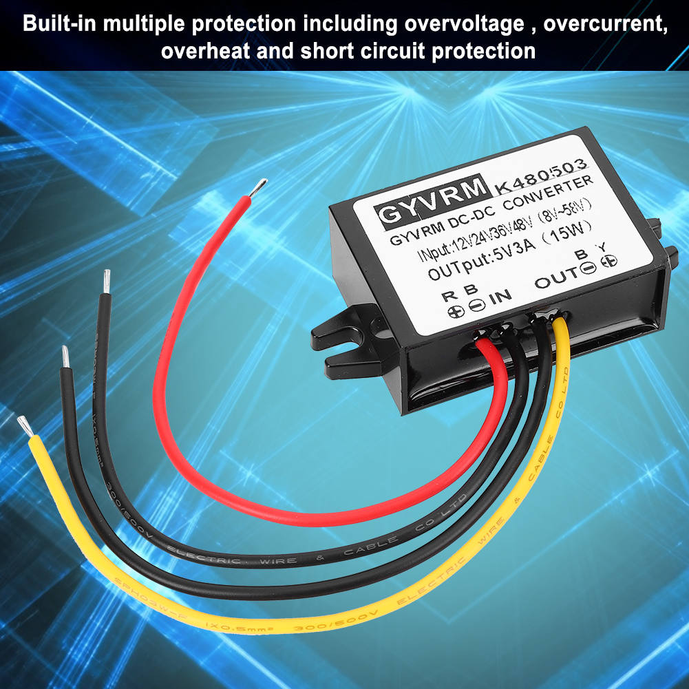 DC-DC 12V/24V/36V/48V to 5V 3A Buck DC Converter Converter Step Down Power Supply Module