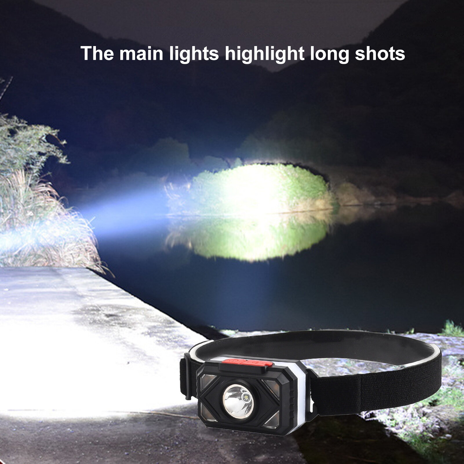 Magicaldream 1 Set LED Headlight High Brightness Waterproof Three Light Source Illumination Headlamp Night Fishing LED Lamp Camping Supplies 1 Set Ultra-Light