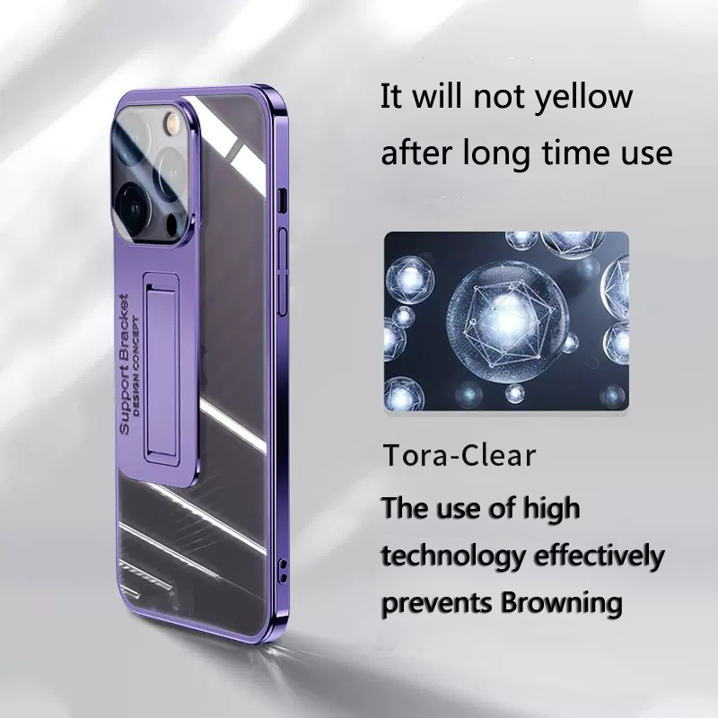 Clear Phone Case for with Kickstand for iPhone 15 Pro Max 14 Pro Max  Protective Shockproof Mobile Back Cover