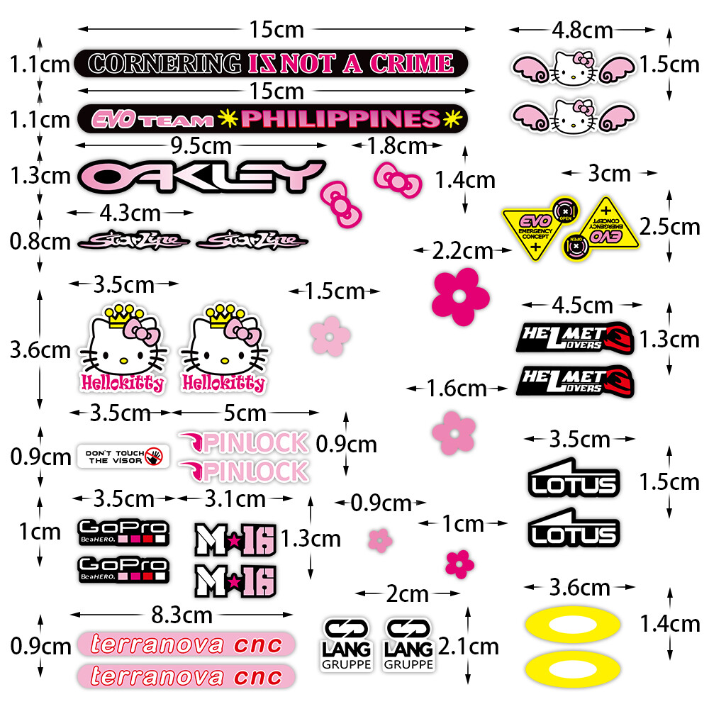 EVO Mũ Bảo Hiểm Kitty Miếng Dán Phản Quang Đề Can MotoGP