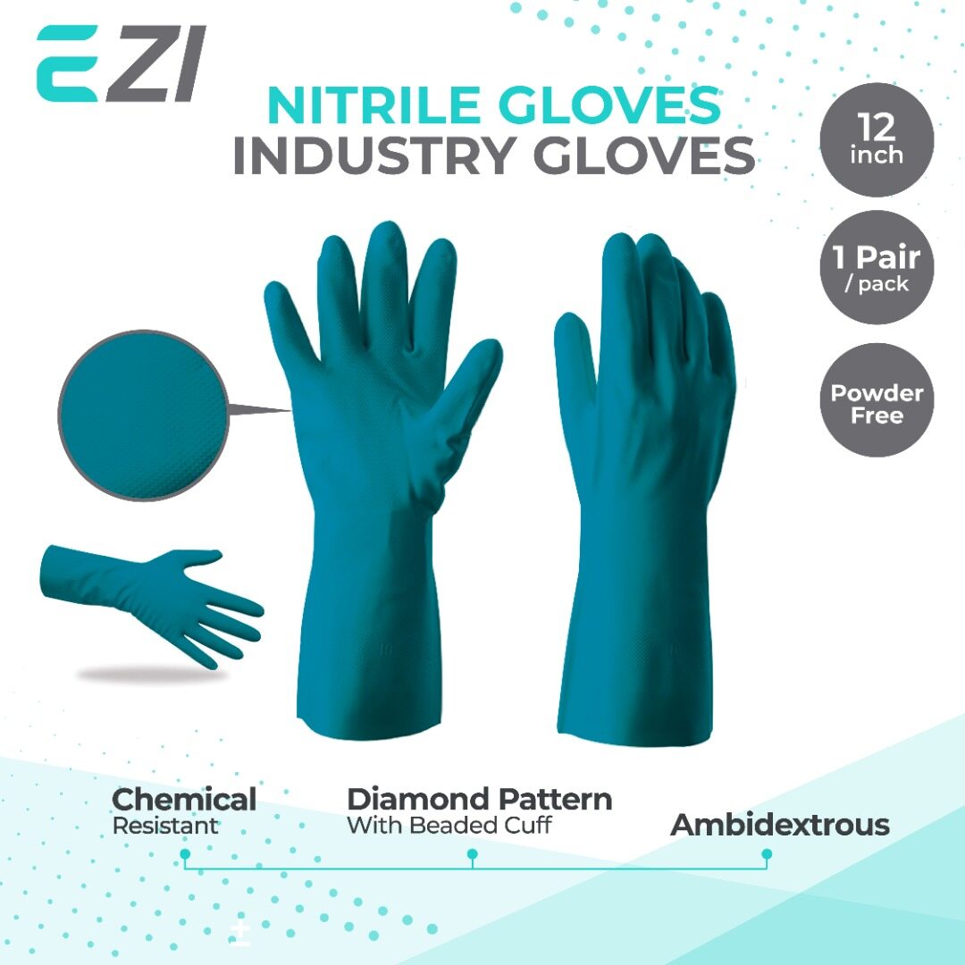 Nitrile industry gloves (Chemical Resistance) Lazada