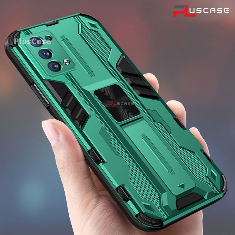 PlusCase for OPPO Reno6 Pro 5G Case Shockproof Kickstand Armor Camera Lens Protector Hard Back Cover