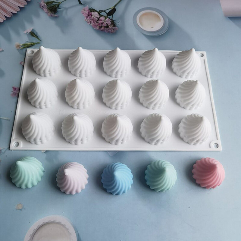 UG 15 Cavity Cone Whirlwind Onion Silicone Cake Mold for Chocolate Mousse Pudding