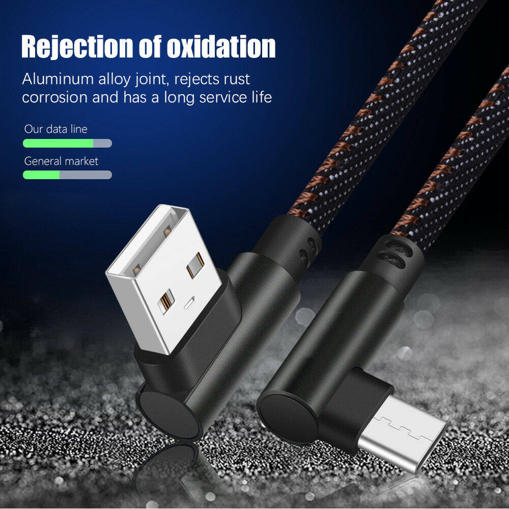 [SONGFUL] 1M/2M Type C 90 Degree Right Angle USB C 3.1 Fast Data Sync Charging Charger Cable