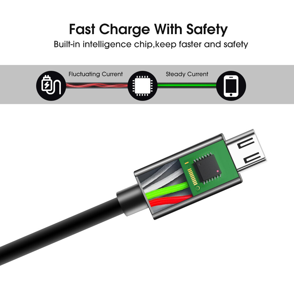 6A USB Fast Charging Cable Micro USB Quick Charger Cable Data Sync Line  for Android Phone