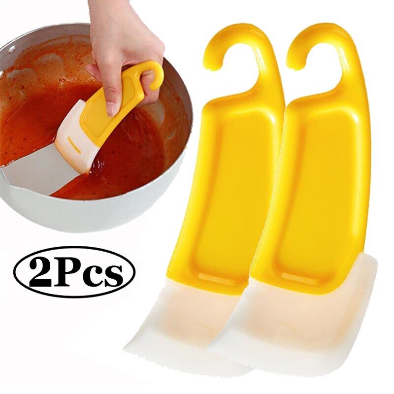 1-3Pcs Silicone Cleaning Spatula Kitchen Cleaning Scraper Cake Baking Scraper Pastry Gadget Pot Dish Cleaning Tool