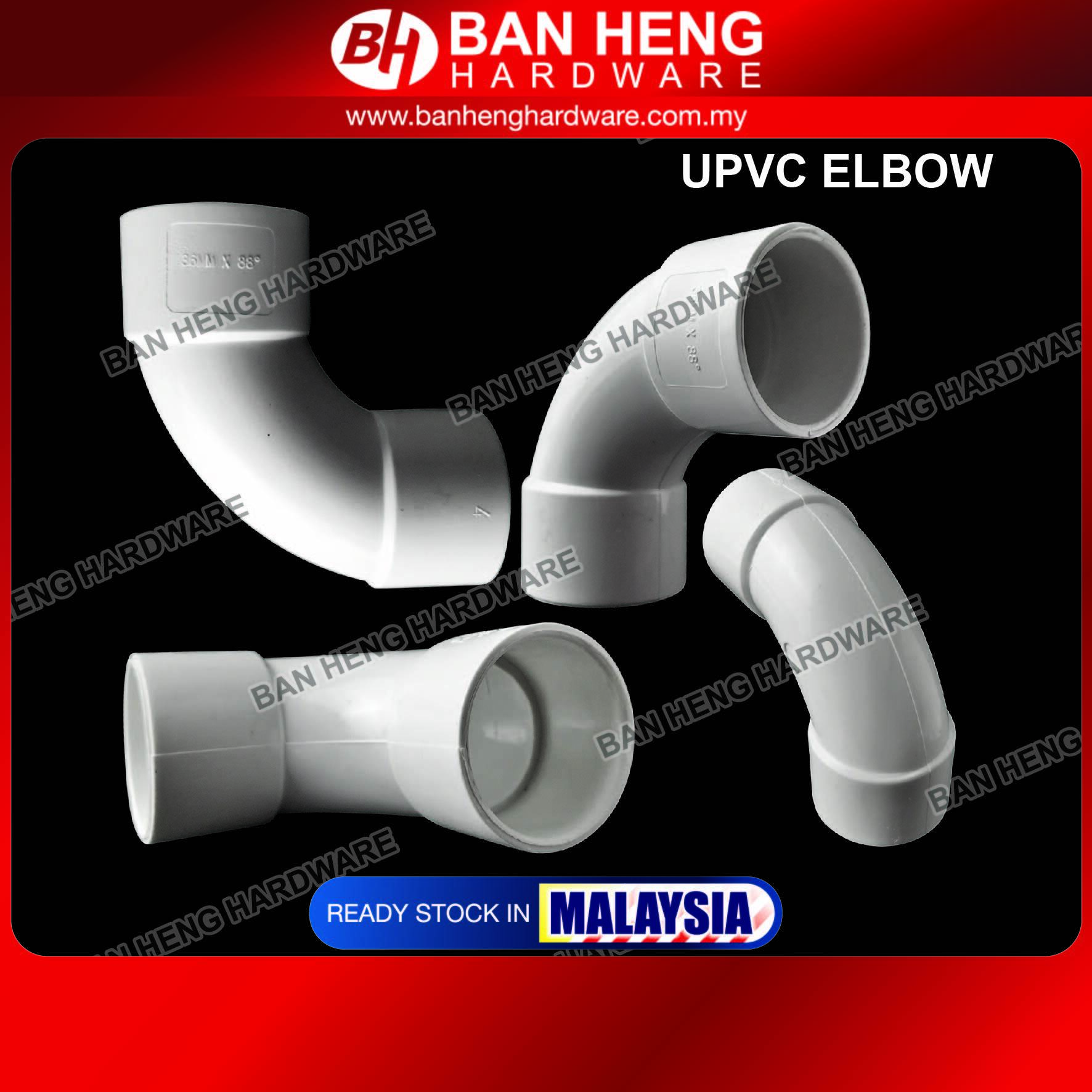 UPVC PIPE FITTING / SAMBUNGAN UPVC PAIP AIR / UPVC ELBOW 36, 43, 56MM ...