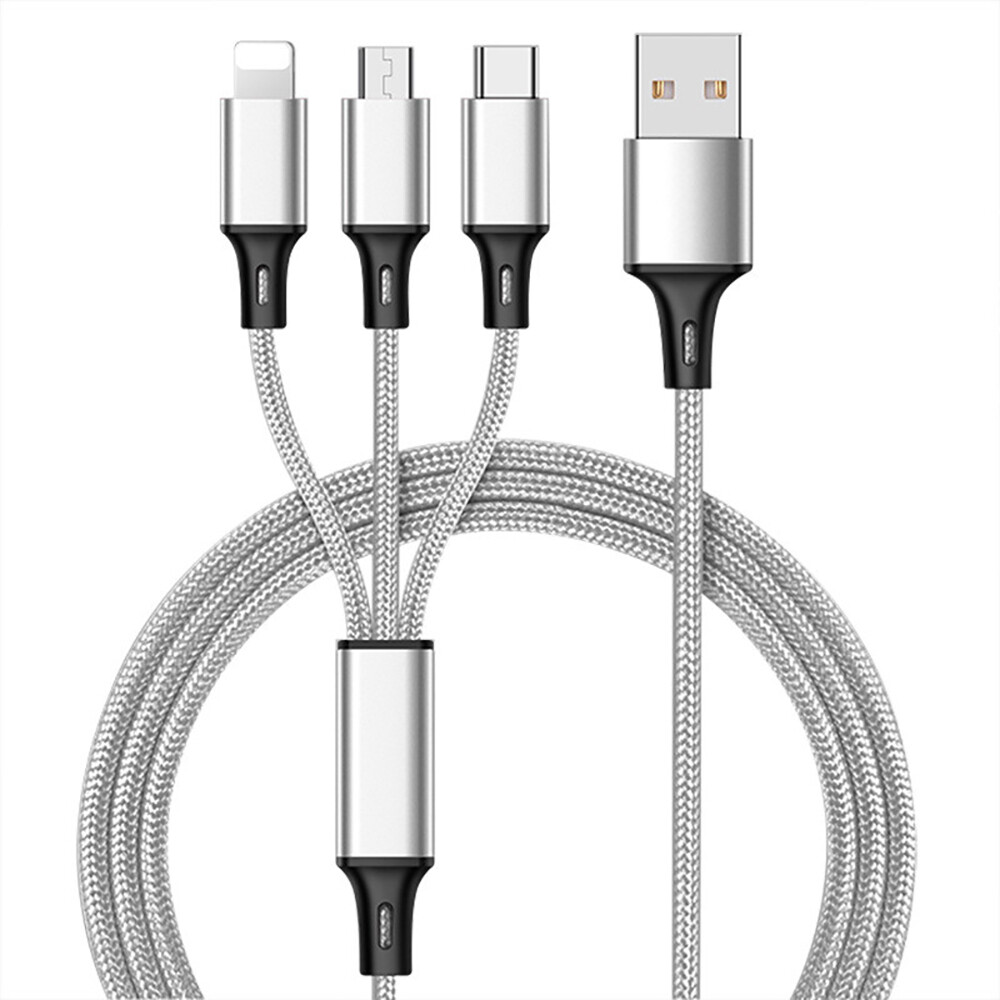 BOKEWU Cáp Sạc Dữ Liệu Micro USB Type C 3 Trong 1 Cáp Sạc Nhanh Cho Android iPhone
