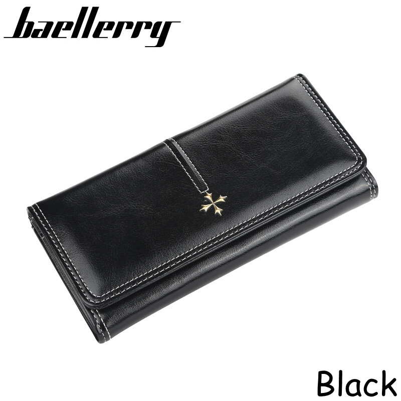 Baellerry 2022 Women Wallets Fashion Long Multiple card slots Leather Top Quality Card Holder Classic Female Purse Zipper Brand Wallet For Women