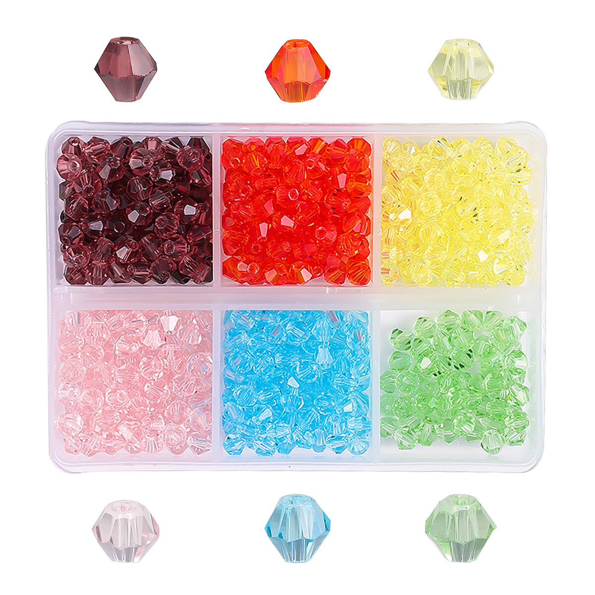 600pcs/Box 4mm Glass Bicone Beads Austria Crystal beads Faceted Glass Beads for Jewelry Making DIY Bracelet Necklace