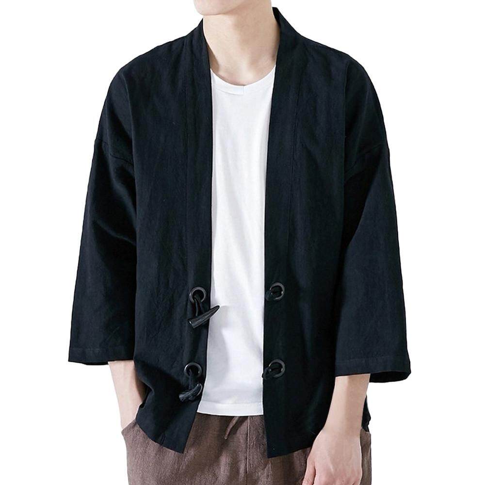 Mobilone แฟชั่นผู้ชายญี่ปุ่น Yukata Casual Coat ชุดกิโมโนผ้าฝ้าย Vintage เสื้อแบบหลวม