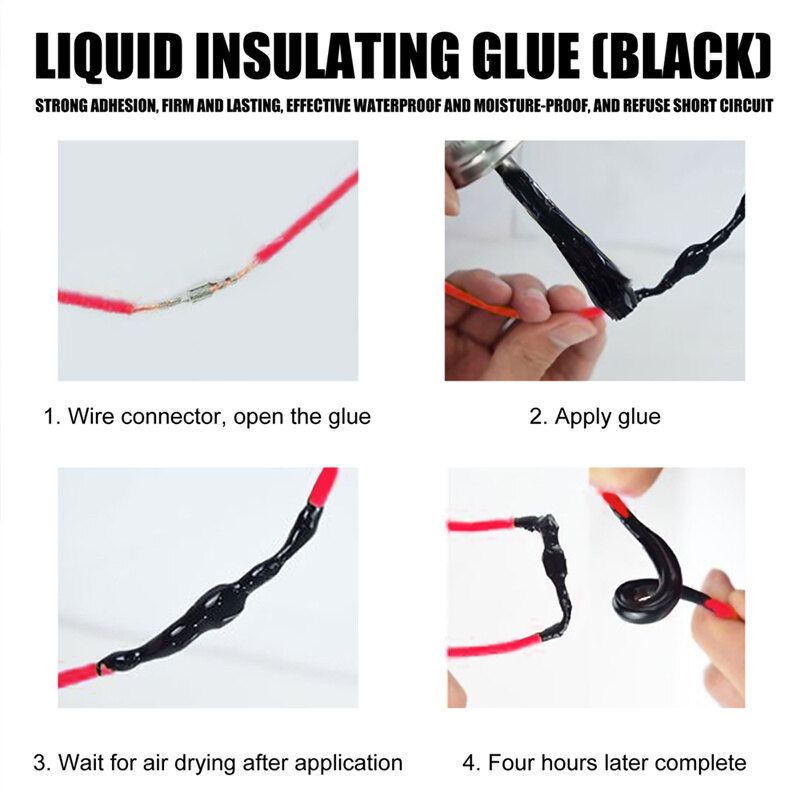 30ML Liquid Insulation Paste Electrical Wire Cable Coat Fix Line Glue Waterproof Protection Sealed Repair Rubber Liquid Tape