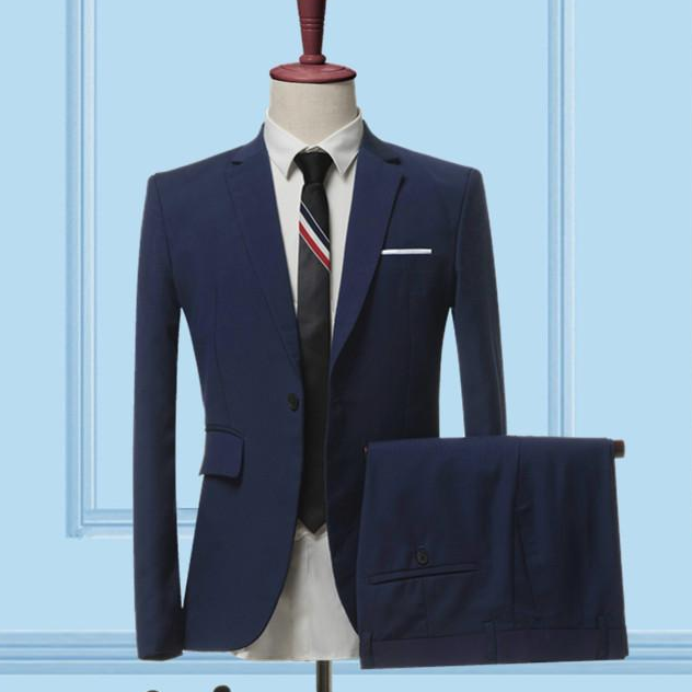 Men's Suit British Style Men's Slim Fit Business Casual  Suit High-grade Gentleman Wedding Dress Two-piece Free Gift Tie  6XL