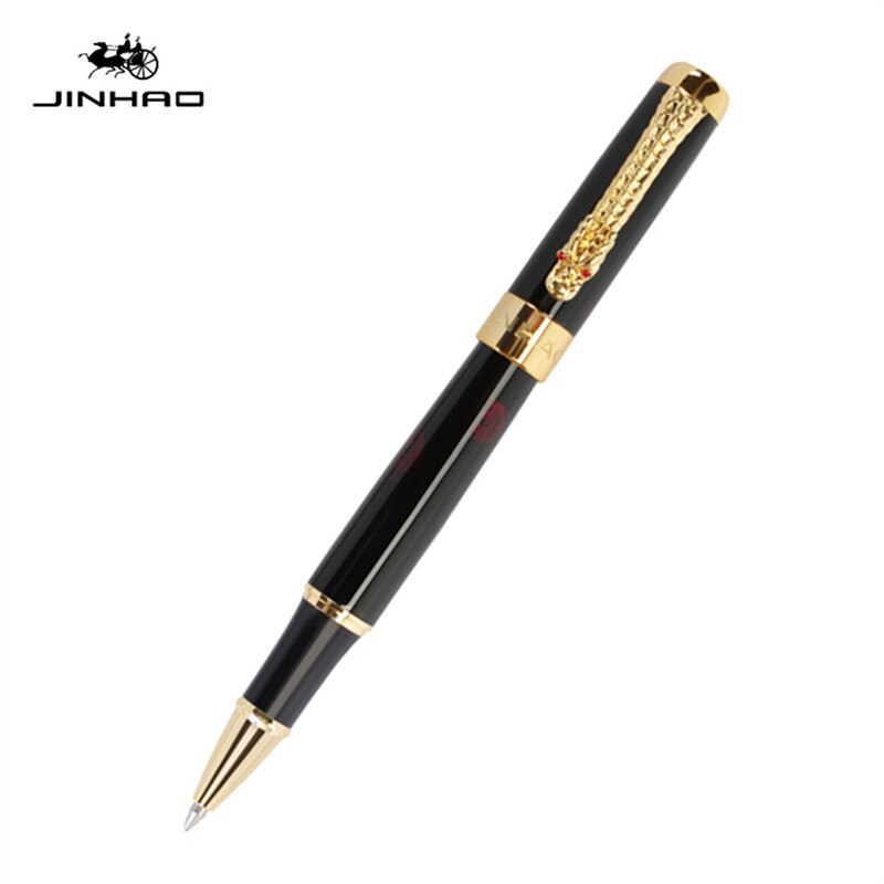 JINHAO Luxury Dragon Bright Squares Line Barrel Rollerball Pens Medium Nib New