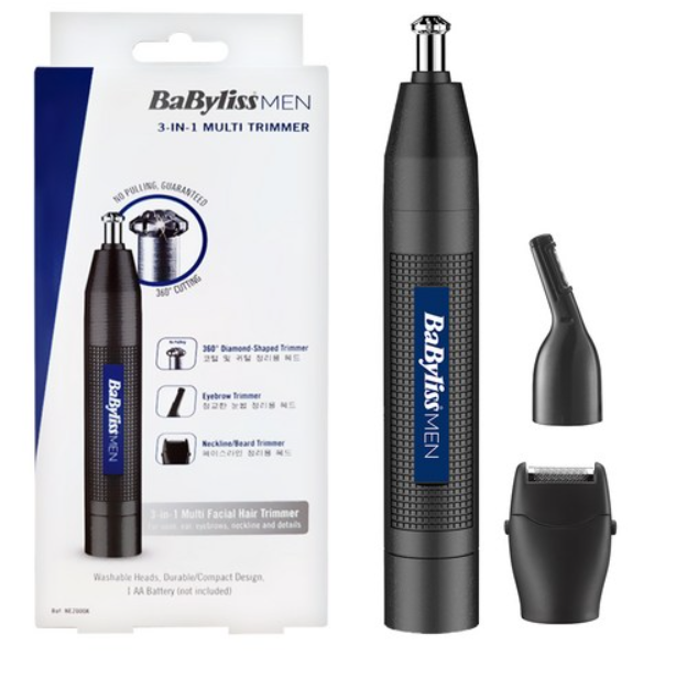 BaByliss Nose Trimmer NE2000K 3 in 1 for men Nose & Ear Hair Multi