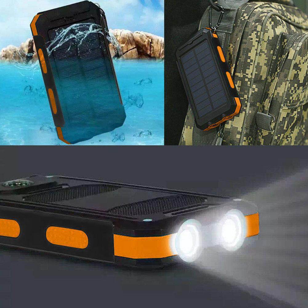 Dual USB DIY Solar Power Bank Case Kits Battery Charger External Box Flashlight