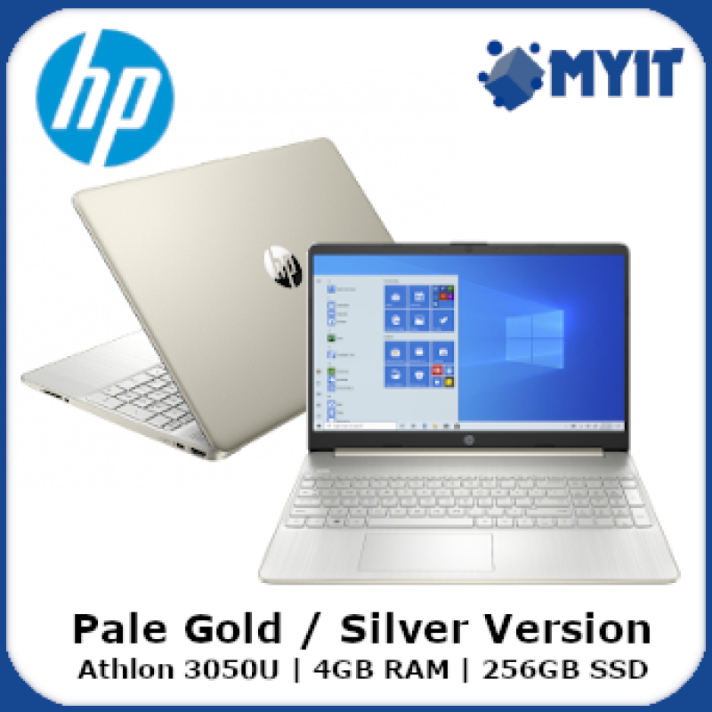 HP Laptop 15S-EQ1017AU / 15S-EQ1018AU 15.6 inch HD Display AMD Athlon 3050U 4GB DDR4 RAM 256GB SSD Windows 10 Notebook W10 64-bit with Carry Bag (Pale Gold / Silver Version) Malaysia