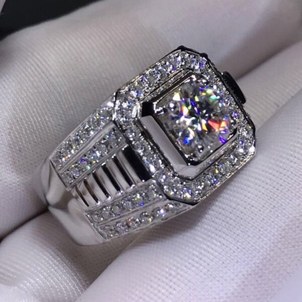 Nhẫn Nam Đính Đá Tự Nhiên, Nhẫn Bạc Cao Cấp 925 Sterling