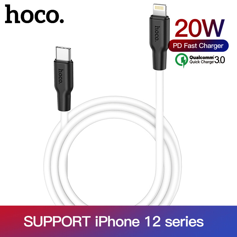 Hoco x21 plus usb c cable to lightning cable for iphone 12 mini for iphone 12 pro max pd20w fast charging type c cable to iphone data cable for macbook pro