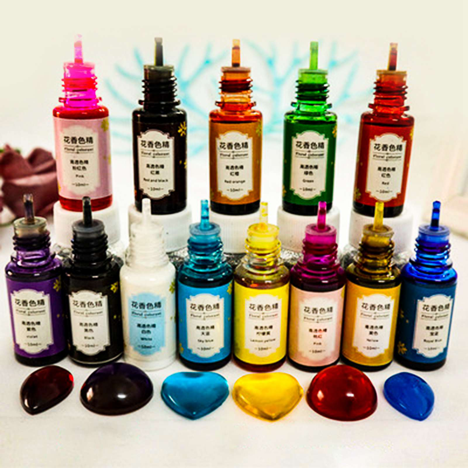 13 Bottles 10g Epoxy UV Resin Dye Colorant Resin Pigment Mixed