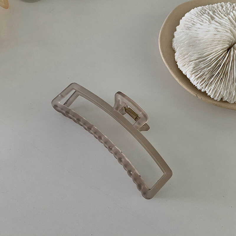 Geometric Matte Frosted Transparent Girls Hair Claws Jelly Color Rectangle Hair Clips for Women Simple Elegant Hair Accessories